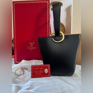 Cartier vintage black leather panthere